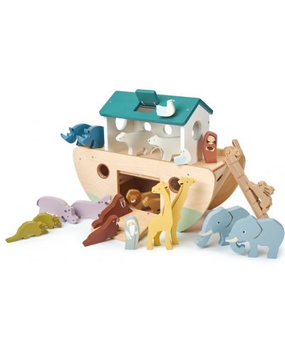 Set drvenih figurica Tender Leaf Toys - Noina arka sa životinjama - 2