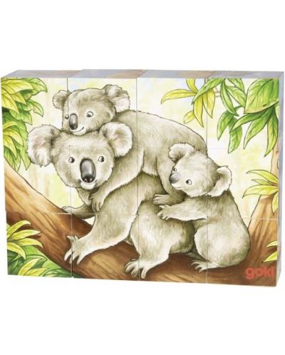 Drvene kocke Goki – Australske životinje, 12 dijelova, asortiman - 1