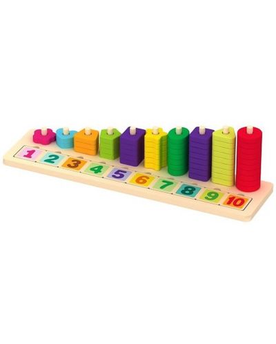 Drveni sorter Acool Toy - S brojevima i geometrijskim oblicima 1-10 - 1