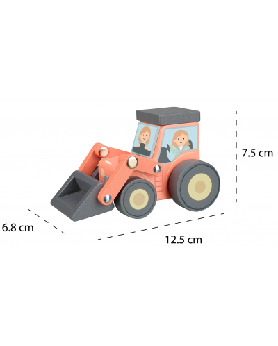 Drvena igračka Orange Tree Toys - Traktor s utovarivačem - 3