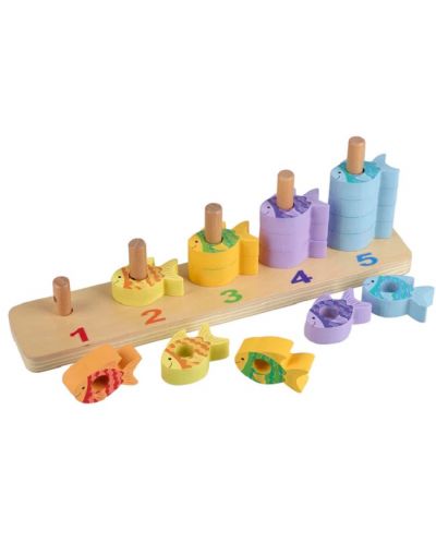 Drvena igračka za nizanje Orange Tree Toys - Ribe - 3