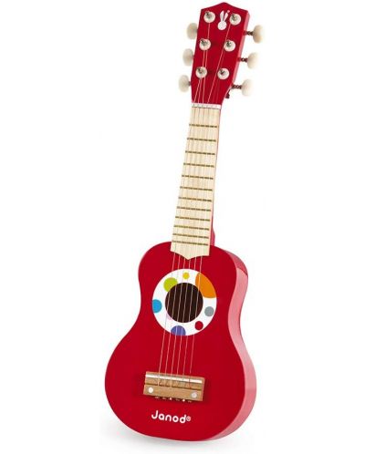 Drvena glazbena igračka Janod - Moja prva gitara, Confetti - 1