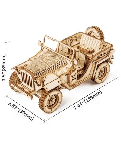 Drvena 3D slagalica Robo Time od 369 dijelova - Vojno terensko vozilo - 3
