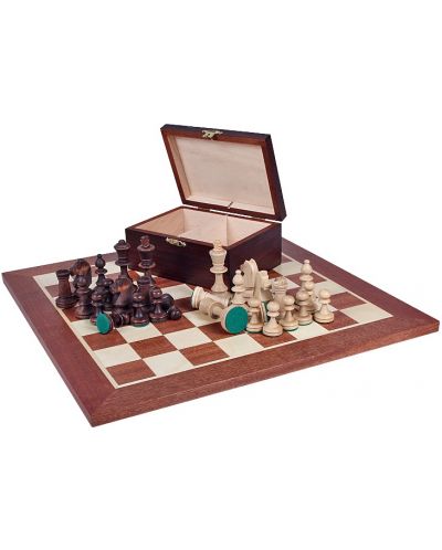 Drvena kutija s šahovskim figurama Sunrise - Staunton, Dark - 1
