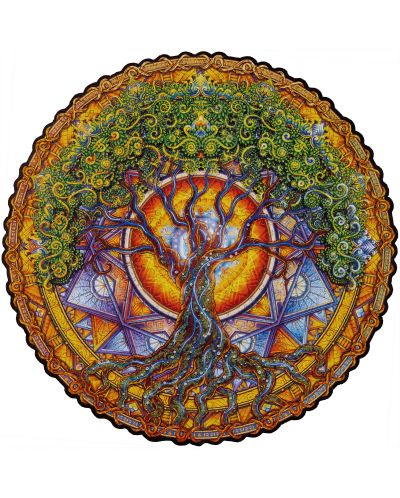 Drvena slagalica Unidragon od 350 dijelova- Mandala Drvo života (veličina KS) - 4