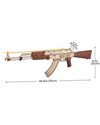 Drvena 3D slagalica Robo Time od 315 dijelova - Automat AK-47 - 3