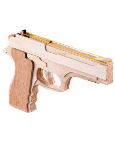 Drvena igračka Smart Baby - Pištolj s gumicom - 1