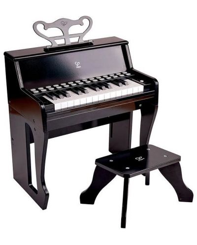 Drveni elektronski klavir sa stolicom Hape, crni - 1