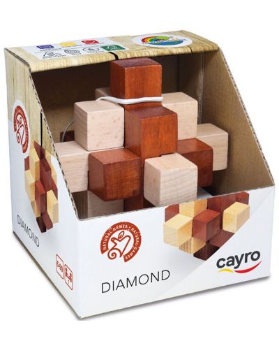 Drvena logička slagalica-zagonetka Cayro - Dijamant - 1