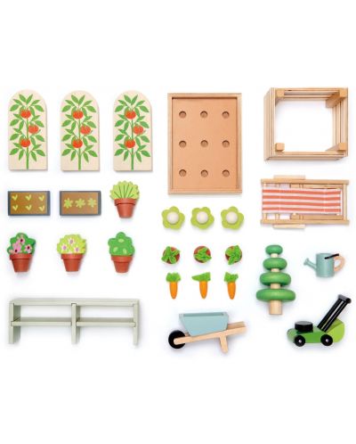 Drveni set za igru Tender Leaf Toys - Staklenik i vrt - 3