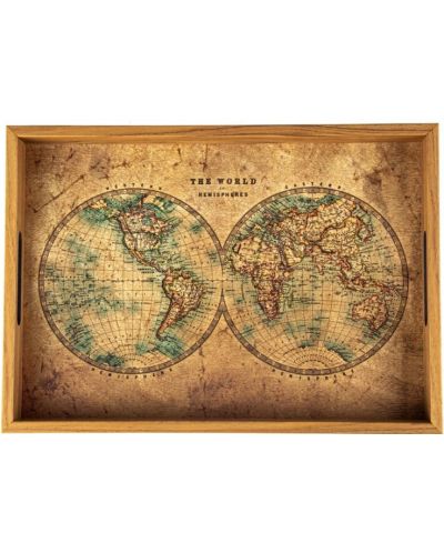 Drveni pladanj za posluživanje Manopoulos - Karta svijeta - 4