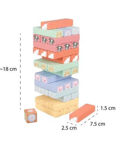 Drvena igra Orаnge Tree Toys - Jenga, Domaće životinje - 4