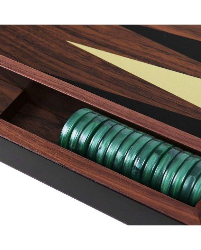 Drveni backgammon s bočnim pretincima Modiano, s žetonima - 4