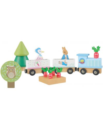 Drveni set za igru Orange Tree Toys Peter Rabbit - Vlak s tračnicama i figurama - 4