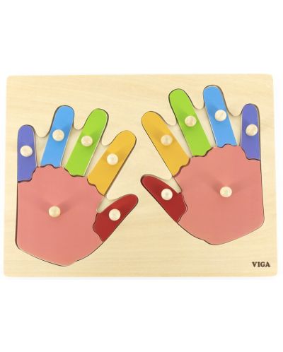 Drvena slagalica s ručkama Viga - Prsti i ruke - 1