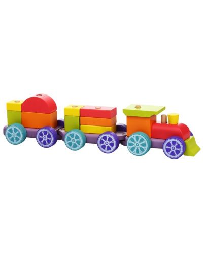 Drveni vlak za nizanje Cubika - Rainbow Express - 2