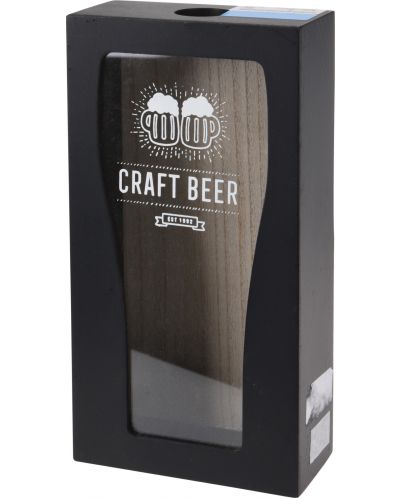 Drvena kutija za kapice H&S - Craft beer, 13 х 5.8 х 24 cm, crna - 1
