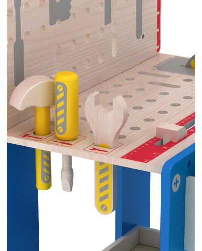 Drveni set Acool Toy - Radni stol s alatom - 4