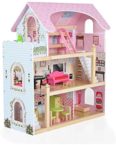 Drvena kućica za lutke Moni Toys - Mila, sa 16 dodataka - 5