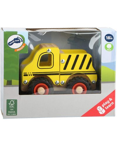 Drvena igračka Small Foot - Kamion, žuti - 4