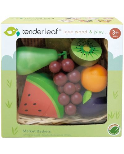 Drveni set za igru Tender Leaf Toys - Voće u košari - 3