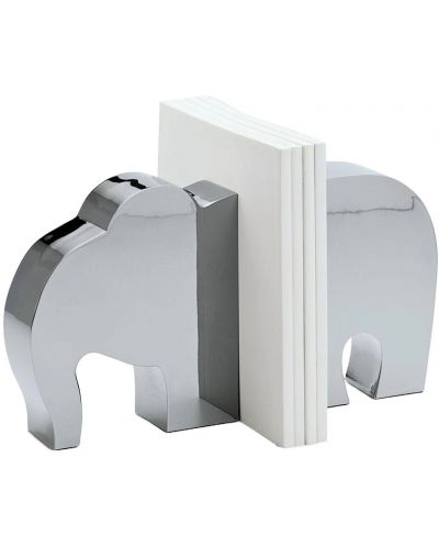 Držač za knjige Philippi - Elephant, 13 cm, nehrđajući čelik - 1
