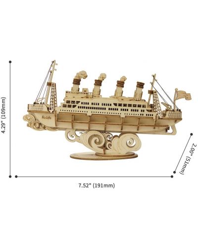 Drvena 3D slagalica Robo Time od 145 dijelova - Brod za krstarenje - 2
