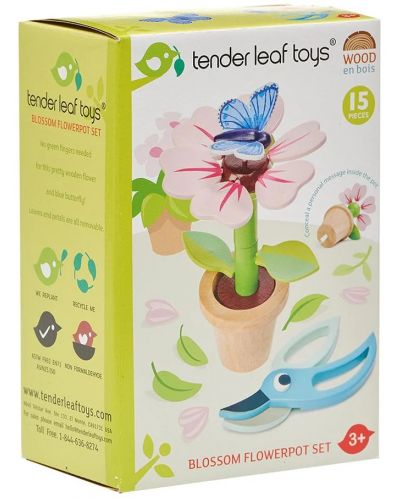 Drveni set za igru Tender Leaf Toys - Cvijet u saksiji - 6