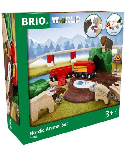 Drveni set Brio – Vlak i tračnice Nordic Forest Animals - 8