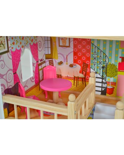 Drvena kućica za lutke Moni Toys - Emily, sa 17 dodataka - 5