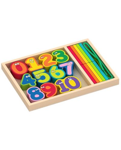 Drveni set Acool Toy - Brojevi i štapići u boji - 1