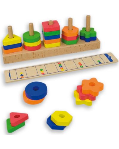 Drvena logička igra Andreu toys – Oblici i boje - 2