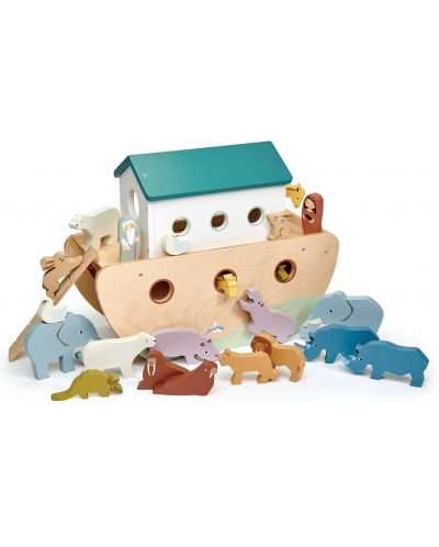 Set drvenih figurica Tender Leaf Toys - Noina arka sa životinjama - 3