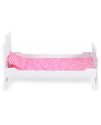 Drveni krevet za lutke Moni Toys - B019, bijeli - 3