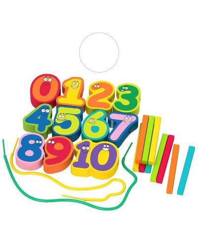 Drveni set Acool Toy - Brojevi i štapići u boji - 2