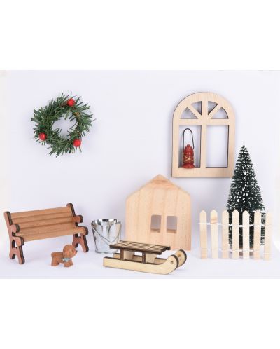 Drveni božićni ukras H&S - 11 dijelova, minijatura  - 1
