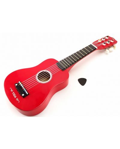 Drvena igračka Viga - Gitara, crvena - 1