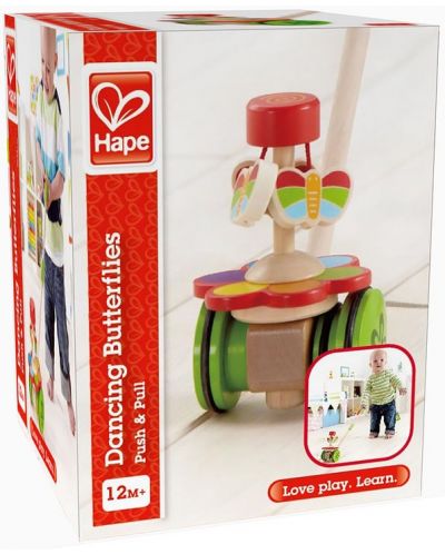 Drvena igračka za guranje HaPe International – Plešući leptir, drvena - 2