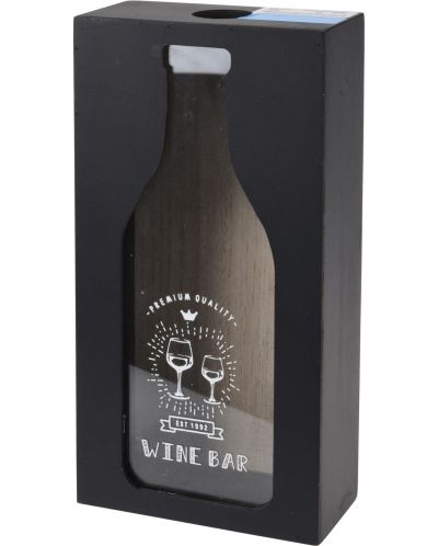 Drvena kutija za plutene čepove H&S - Wine bar, 13 х 5.8 х 24 cm, crna - 1