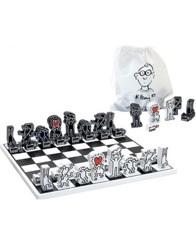 Drveni dječji šah Vilac - Dizajn Keith Haring - 1