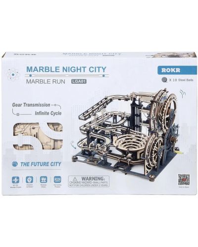 Drvena 3D slagalica Robo Time od 294 dijela - Marble Night City - 3