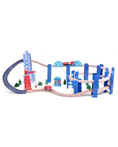 Drveni vlak sa spiralnim tračnicama Acool Toy - 50 elemenata - 1