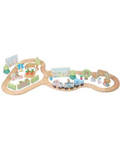 Drveni set za igru Orange Tree Toys Peter Rabbit - Vlak s tračnicama i figurama - 3