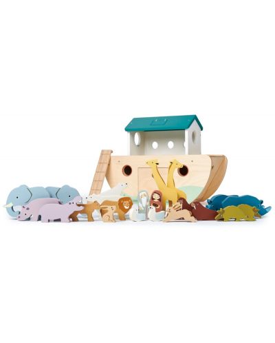 Set drvenih figurica Tender Leaf Toys - Noina arka sa životinjama - 4