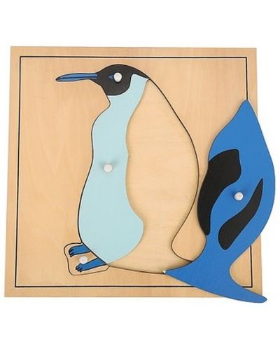 Drvena slagalica sa životinjama Smart Baby - Pingvin, 4 dijela - 2