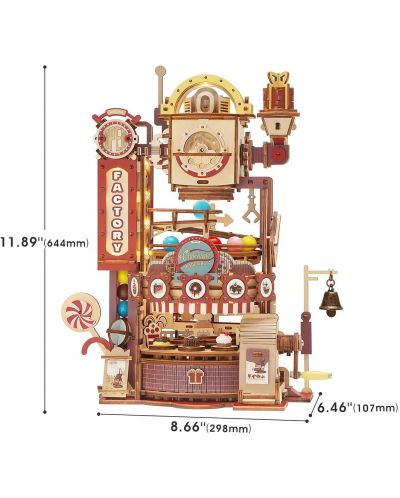 Drvena 3D slagalica Robo Time od 420 dijelova - Marble tvornica čokolade - 2