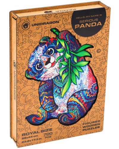 Drvena slagalica Unidragon od 700 dijelova - Slatka panda - 1