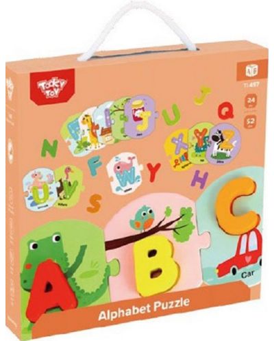 Drvena slagalica Tooky toy - Engleska abeceda - 1