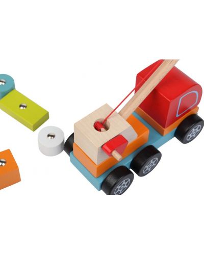Drvena igračka Cubika - Kamion s dizalicom - 3