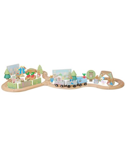 Drveni set za igru Orange Tree Toys Peter Rabbit - Vlak s tračnicama i figurama - 2